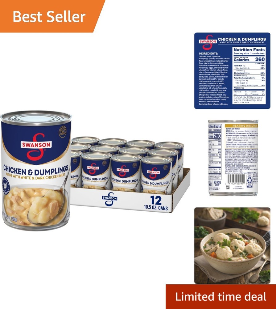 Hearty Swanson Chicken & Dumplings – 12 Cans of Comfort Food – Quick & Delicious