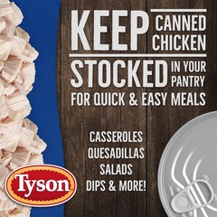 (2 pack) Tyson White Premium Chunk Chicken Breast, 12.5 oz Can (2 Pack)