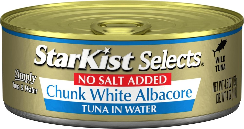 StarKist Selects No Salt Added Chunk White Albacore Tuna in Water – 4.5 oz Can (