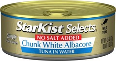 StarKist Selects No Salt Added Chunk White Albacore Tuna in Water – 4.5 oz Can (