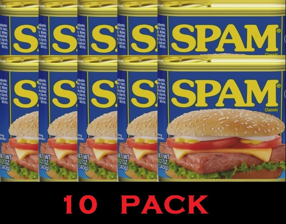 SPAM Classic Canned Meat Fully Cooked Pork & Ham 12oz Can SHELF STABLE – 10 Pack
