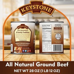 Keystone All Natural Ground Beef 28 Oz Canned Beef Fully Cooked