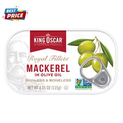 Mackerel in Olive Oil, 4.05 Ounce Can (Pack of 6, Packaging May Vary), Skinless