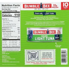 Chunk Light Tuna in Water 5 oz Cans Pack of 10