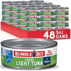 Chunk Light Tuna in Water, 5 oz Cans (Pack of 48) – Wild Caught Tuna – 22g Pr…
