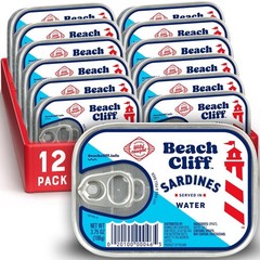 Wild Caught Sardines in Water – 3.75 oz Can Pack of 12, High Protein