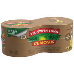 New Genova Premium Yellowfin Tuna in Olive Oil 4 – 5 oz cans – Best Price 1 day.