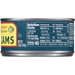 Wild-Caught Chopped Clams, 6.5 oz (Pack of 12) – 5g Protein, Sustainably Sourced