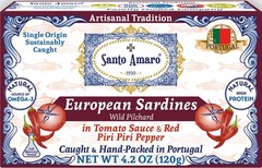12 Pk Santo Amaro Piri Piri Spicy Wild Sardines in Tomato Sauce (120g/un)