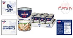Canned Chicken a la King White and Dark Meat 10.5 OZ Pack of 12 Ready to Serve
