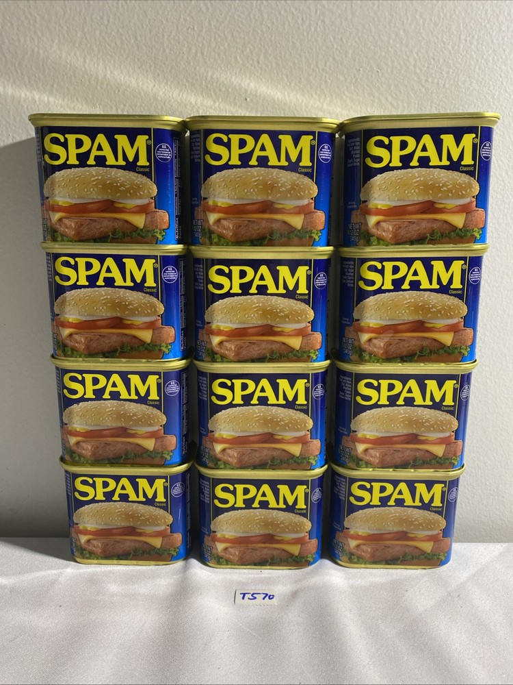 SPAM Luncheon Meat 12 oz, Pack of 12 , (T570) BB 05/2027, Free Shipping