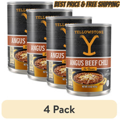 (4 Pack) Yellowstone Angus Beef No Beans Chili, 15 Oz. Can Gluten Free Delicious