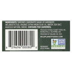 Wild Planet, Wild Sardines In Extra Virgin Olive Oil, Lightly Smoked, 4.4 oz