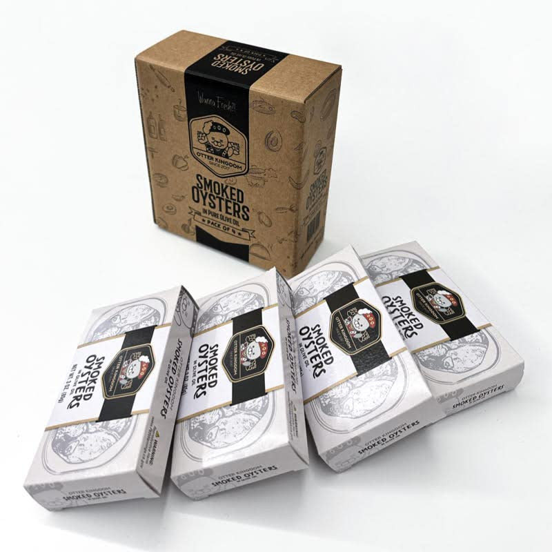(Pack of 4) Premium Smoked Oysters in Pure Olive Oil, 3-Ounce Cans