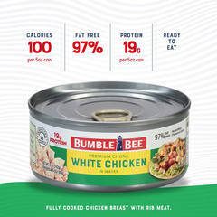 Premium White Chicken Breast with Rib Meat in Water – 19G Protein per Serving –