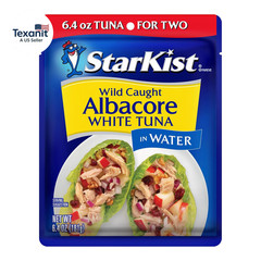 Albacore White Tuna in Water, 6.4 Oz Pouch (1 Pack) Ready to Eat Wild Caught Tun