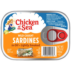 Lightly Smoked Sardines in Oil, 3.75 Ounce Cans (Pack of 18), Wild Caught Canned