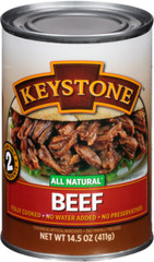 6 Cans- Keystone Meats All Natural Beef Fully Cooked 14.5 oz No Preservatives