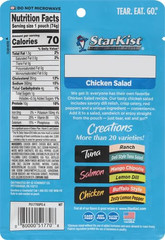 Chicken Creations, Chicken Salad, Single Serve Pouch, 2.6 Oz