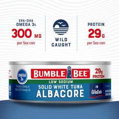 Low Sodium Solid White Albacore Tuna in Water, 5 oz Can (Pack of 12) – Wild Caug
