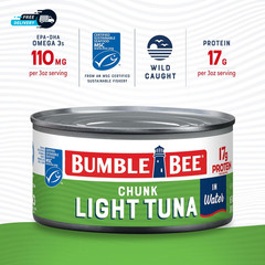 Chunk Light Tuna in Water, 12 Oz Can (Pack of 12) – Wild Caught Skipjack Tuna