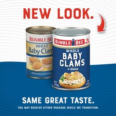 Bumble Bee Whole Baby Canned Clams, 10 oz Cans (Pack of 12) – Ready to Eat – 13g