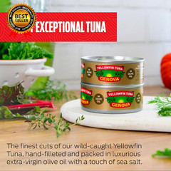 Premium Yellowfin Tuna in Olive Oil 5 Ounce Cans 8-Pack Nutrient Rich High