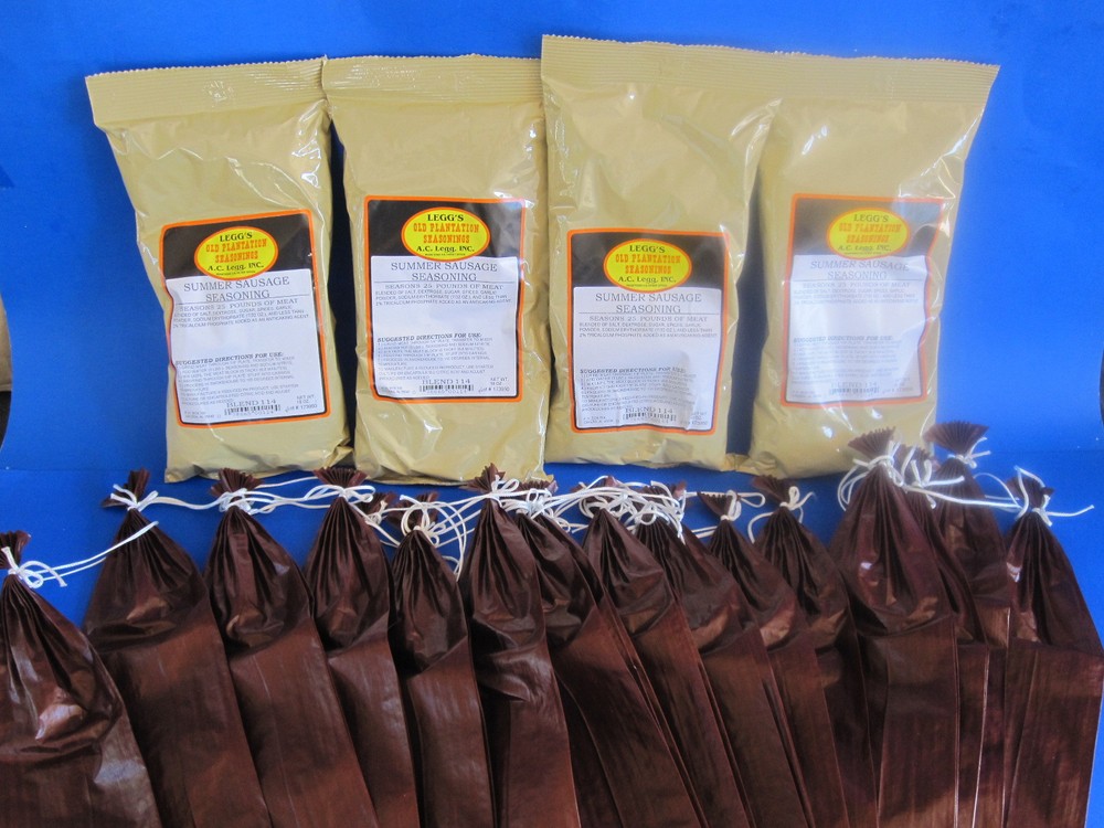 SUMMER SAUSAGE Seasoning AND CASINGS for 100 lbs. NO MSG Allergy free