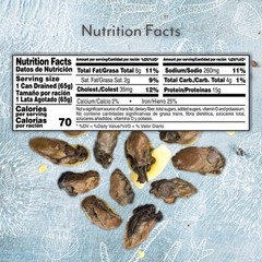 Smoked Oysters in Oil, Mild Flavor, 10-Pack