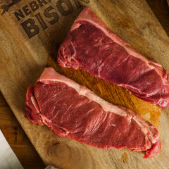 Bison New York Strips | 4 – 10 oz Steaks | Shipping Included | Nebraska Bison