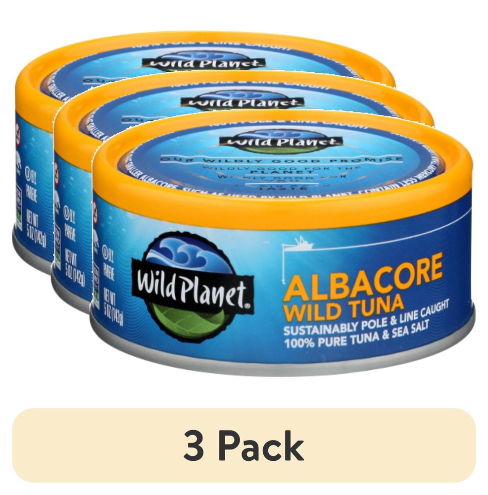 (3 pack) WILD PLANET – Wild Albacore Tuna 5OZ, Shelf-Stable