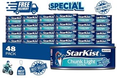 StarKist Chunk Light Tuna in Water 5 oz 48 Pack Canned Tuna Fish Wild Caught …