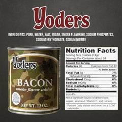 Yoder’s Canned Fully Cooked Bacon Long-Term Storage – Shelf Stable Single Can