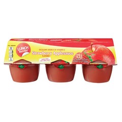 Lunch Buddies Strawberry Applesauce Cups, 6 count – Pack of 3