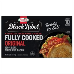 HORMEL BLACK LABEL Thick Cut Fully Cooked Bacon – Gluten Free, 2.52 oz (Pack of