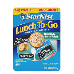 Lunch-To-Go Tuna Creations Deli Style Tuna Salad Pouch, 4.0 Oz Kit, 12