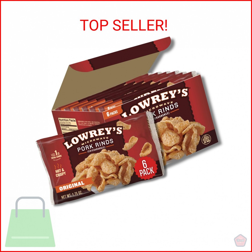 Lowrey’s Bacon Curls Microwave Pork Rinds (Chicharrones), Original, 1.75 Ounce (
