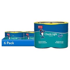 (6 pack) Chunk Light Tuna in Water, Wild Caught, 20g Protein, 5 oz, 8 Cans