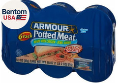(Pack of 1) Potted Meat 6 Ct / 3 Oz Cans., Regular