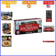 12-Pack Flat Anchovies in Olive Oil – 2 Ounce Cans, Gmo Free, Wild Caught