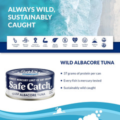 Safe Catch Wild Albacore Tuna 12 Pack Tested Low Mercury Canned Fish 5oz Cans