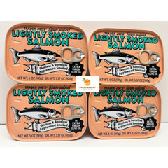 4-Pack Trader Joe’s Light Applewood smoked Salmon 5 oz Each Skinless Boneless