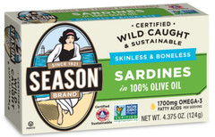 Season Skinless/Boneless Sardines in Olive Oil (Pack of 4) 4.375 oz Cans