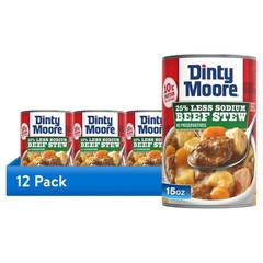 12 pack DINTY MOORE Beef Stew 25% Less Sodium 15oz Can