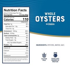 Fancy Whole Oysters, 8 oz – Gluten-Free Seafood for Special Occasions