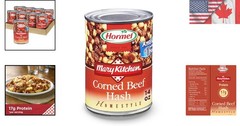 8 Can Pack of HORMEL Corned Beef Hash – Rich Flavor & 7g Protein per Serving