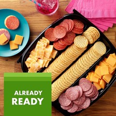 Hard Salami and Pepperoni Party Tray 28 oz, Meat and Cheese Platter for