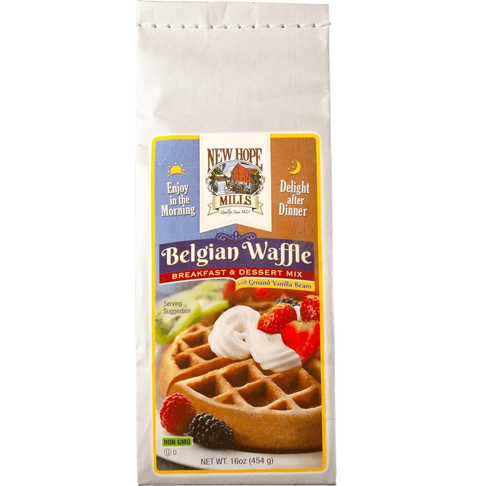 Belgian Waffle Mix by – Non-GMO: Indulge in Authentic Belgian Flavors! – 16oz
