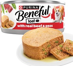 Purina Beneful with Real Beef and Peas Wet Dog Food Loaf – 5.5 oz Can (Pack of 1