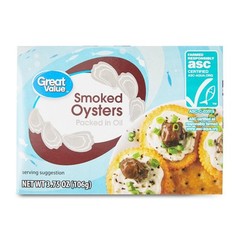 Smoked Oysters in Natural Oil Canned Seafood 4 Pack 3.75 oz